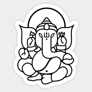 Ganesh Ganesa Ganapati Elephant 3 (black) Sticker